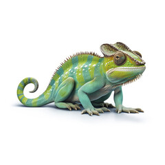 Obraz premium green iguana isolated on white