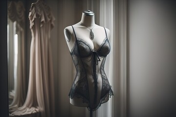Fototapeta na wymiar Sensual lingerie on a mannequin. ai generative