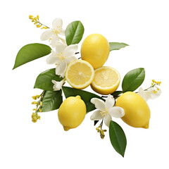 Citrus Blossom Botanical Design isolated on transparent background.