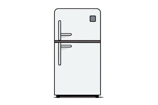 Doodle Inspired Fridge, Cartoon Sticker, Sketch, Vector, Illustration