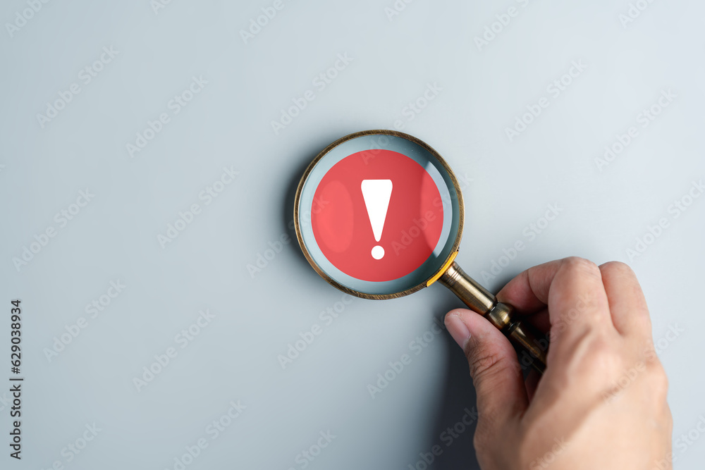 Poster System warning error caution sign and maintenance showing. cyber attack on online network error system. Cybersecurity vulnerability, data breach, illegal connection, compromised information.