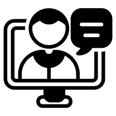  Online doctor glyph icon