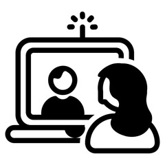  Video call glyph icon