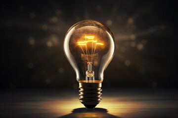 Glowing lightbulb. Metaphor for having an idea. Generative AI.