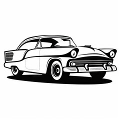 Obraz na płótnie Canvas car, black outlines on a white background, represented as vector graphic