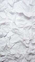 Crumpled white paper texture illustration made with Generative AI