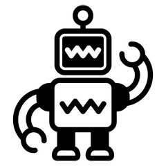  Robot glyph icon