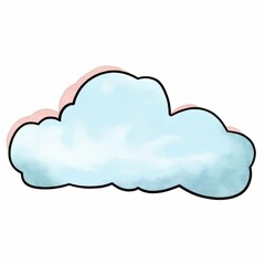 Hand drawn cloud isolated on white background. 
