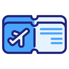  Boarding pass blue icon