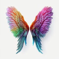 Colorful wings isolated on white background. 