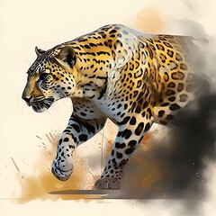 Fototapeta premium portrait of a leopard illustration