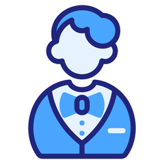 Fototapeta premium Waiter blue icon