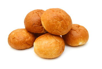 Bread and rolls isolated on white