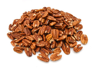 Pecans isolated on white background