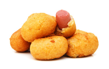 Organic Corn Dog on white background 