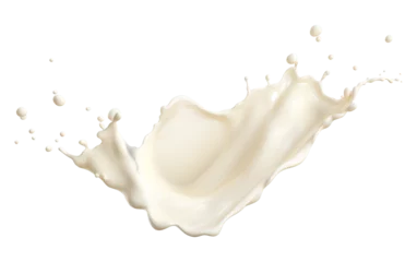 Tuinposter Milk splash isolated white and transparent background, png © Agung