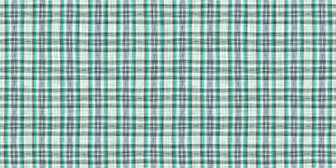 Teal rustic coastal beach house border check fabric tile. Seamless sailor flannel edging trim textile. Gingham blur rustic banner ribbon endless tape.