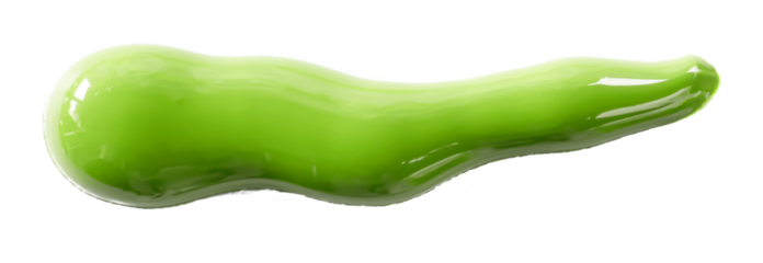 green watercolor drop zigzag isolated on transparent background