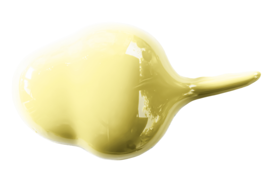 light yellow watercolor zigzag drop isolated on transparent background