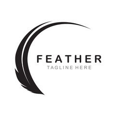 Feather Logo Vector. Illustration of an ink pen.