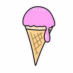 ice cream doodle cartoon, illustration