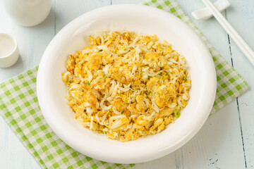 Special Chinese Cuisine Small Whitebait Scrambled Eggs