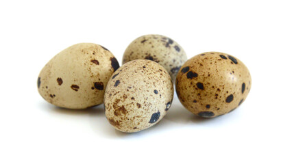 Fototapeta na wymiar Quail eggs are isolated on a white background