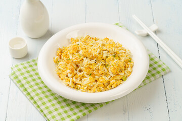 Special Chinese Cuisine Small Whitebait Scrambled Eggs