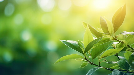Obraz premium Nature of green leaf, greenery wallpaper