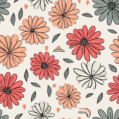 Flower seamless pattern vector