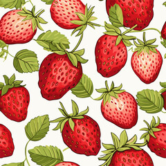 Strawberry seamless pattern vector