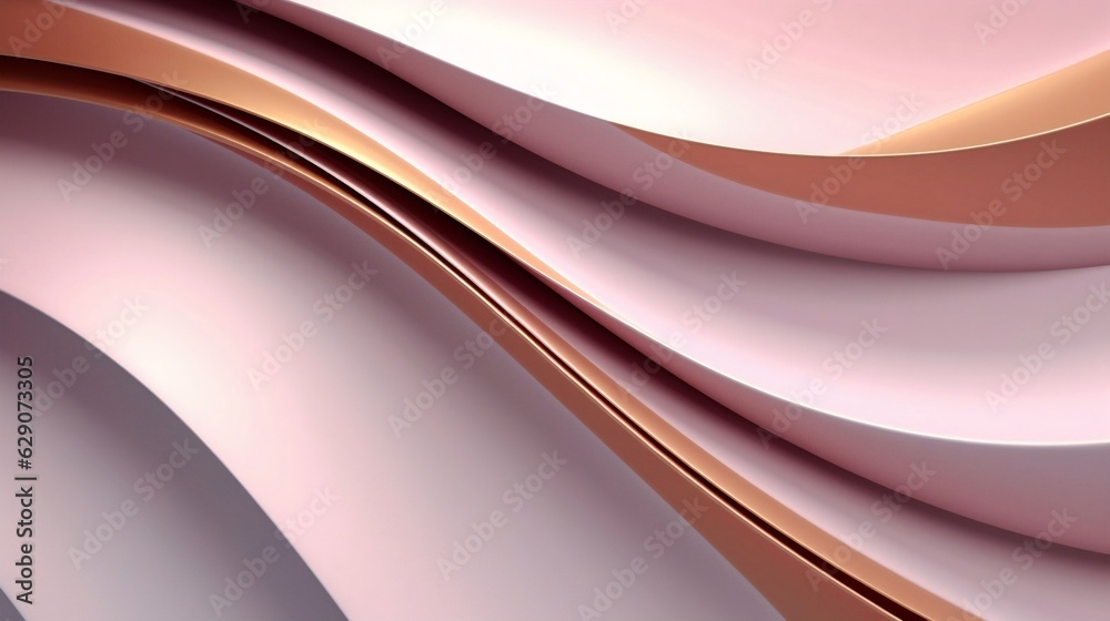 Poster generative ai : elegant dusty rose and platinum shade background with line golden elements. realisti