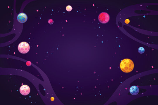 hand drawn colorful space background
