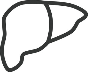 医療関連の線画単品アイコン　肝臓