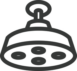 医療関連の線画単品アイコン　手術用ライト