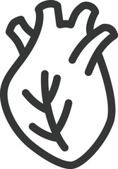 医療関連の線画単品アイコン　心臓