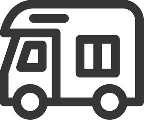 キャンプ関連の線画単品アイコン　キャンピングカー