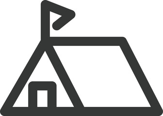 キャンプ関連の線画単品アイコン　テント