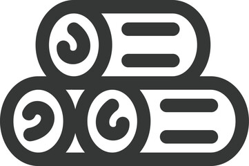 キャンプ関連の線画単品アイコン　丸太