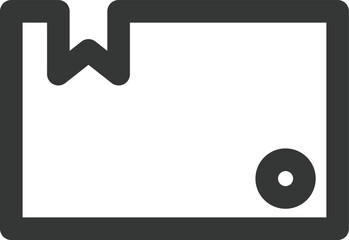 駅関連の線画単品アイコン　切符