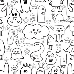 doodle speech bubbles seamless pattern