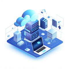 Obraz premium Cloud Computing Isometric