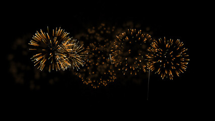 Fireworks background. abstract golden shining glowing fireworks show.