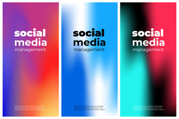Social media story template. Creative banner background. Flyer mesh gradient.