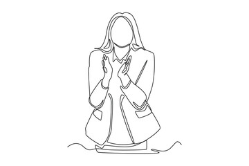 Continuous one line drawing of happy people group, welcoming and applauding concept. Doodle vector illustration in simple linear style. 