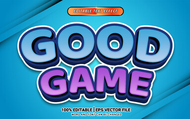 3d game blue and purple text effect template design