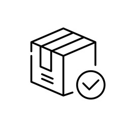 Delivery confirmed. Parcel and check mark. Pixel perfect, editable stroke icon