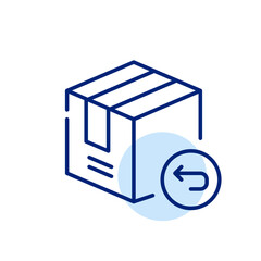 Online store delivery. Parcel return service. Pixel perfect, editable stroke icon