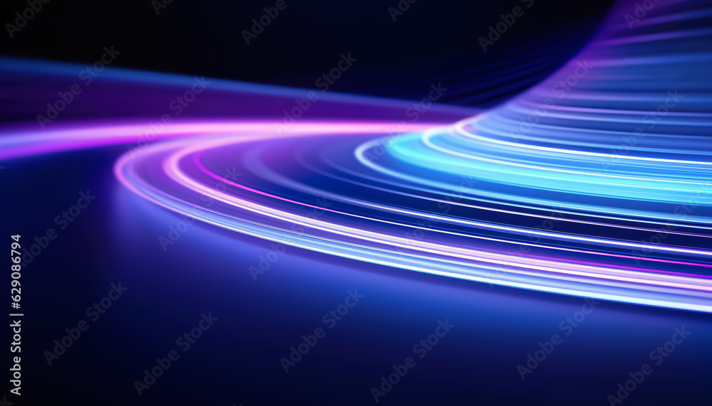 Wall mural neon waves background - Wall murals