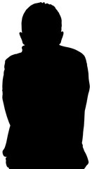 Digital png silhouette of standing person on transparent background